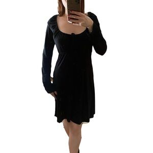 Express Black Flowy Tie-Front Mini Dress Small